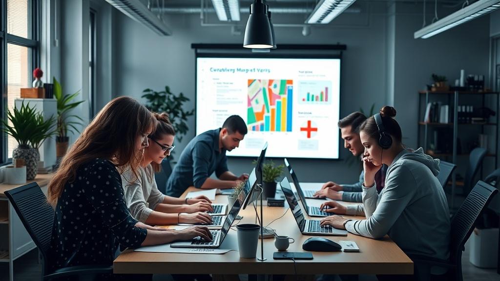 Photo of a working marketing agency.фото