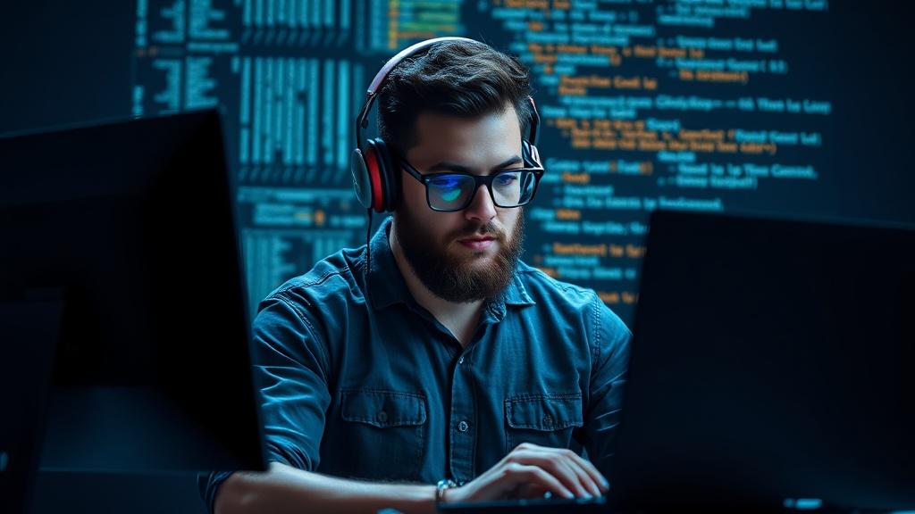 Photo of a web developer. Photo of a web developer.фото