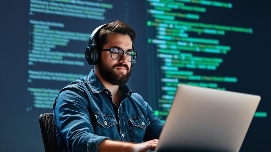 Photo of a web developer. Photo of a web developer.фото